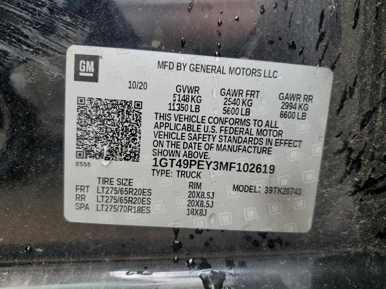 Lot #2987018766 2021 GMC SIERRA K25