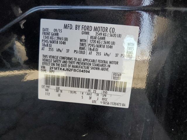 2015 FORD EDGE SEL - 2FMTK4J82FBC04594