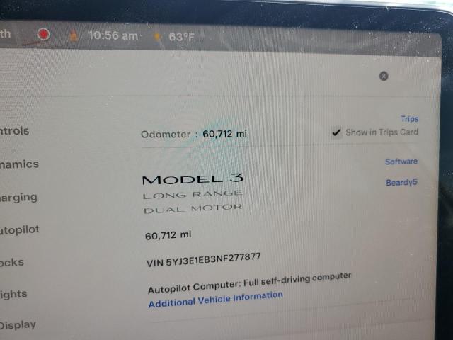 2022 TESLA MODEL 3 - 5YJ3E1EB3NF277877