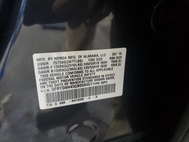 2016 ACURA MDX TECHNO - 5FRYD4H45GB058461