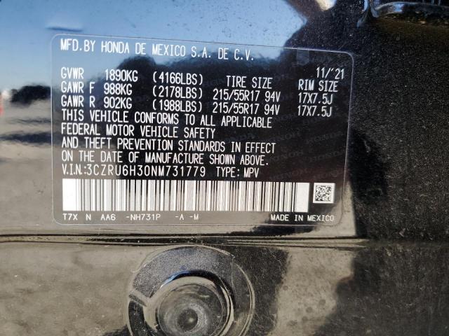 2022 HONDA HR-V LX - 3CZRU6H30NM731779