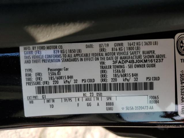 2019 FORD FIESTA SE - 3FADP4BJ0KM161237