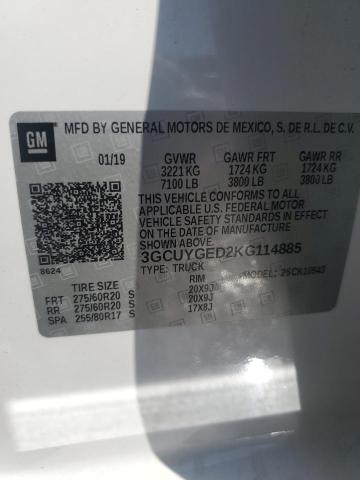 2019 CHEVROLET SILVERADO - 3GCUYGED2KG114885