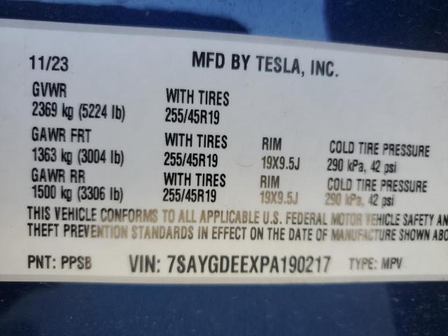 2023 TESLA MODEL Y - 7SAYGDEEXPA190217