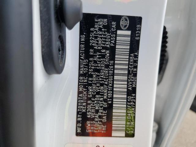 2016 TOYOTA CAMRY HYBR - 4T1BD1FK0GU182616