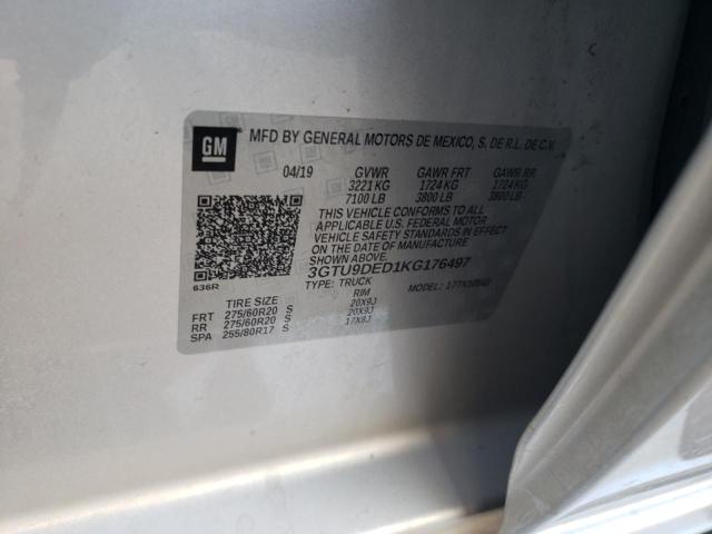 2019 GMC SIERRA K15 - 3GTU9DED1KG176497