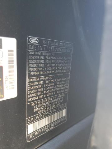 2017 LAND ROVER RANGE ROVE SALWR2FV3HA177834