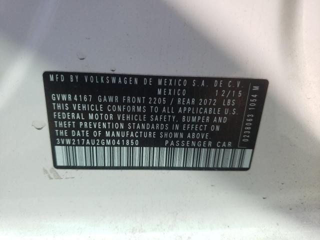 2016 VOLKSWAGEN GOLF S/SE - 3VW217AU2GM041850