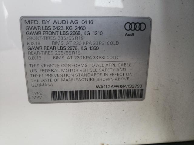 2016 AUDI Q5 PREMIUM - WA1L2AFP0GA133793