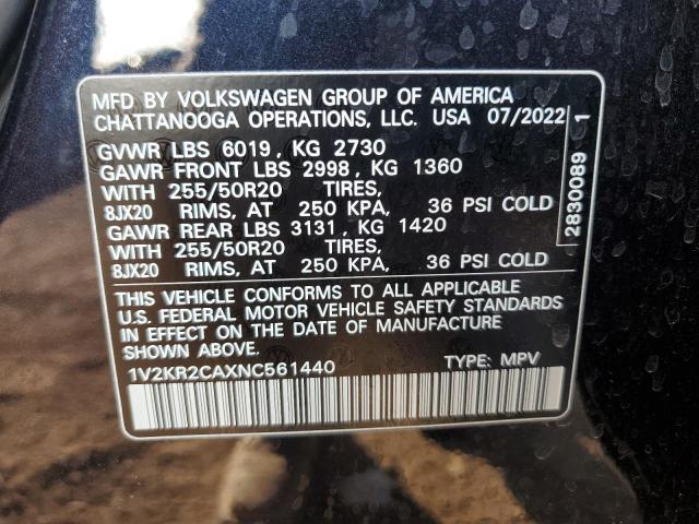 2022 VOLKSWAGEN ATLAS SE - 1V2KR2CAXNC561440