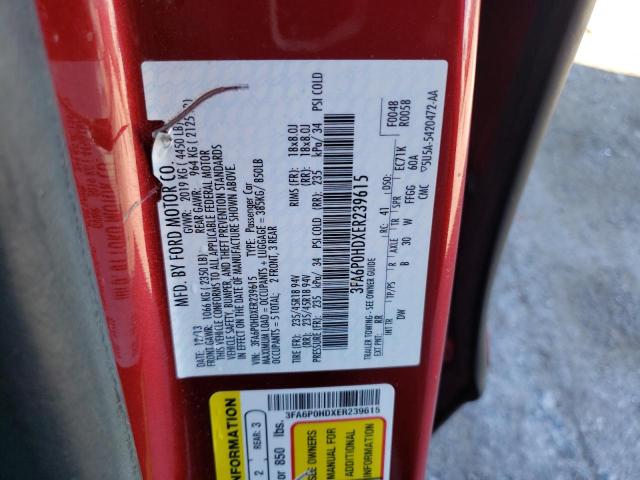 VIN 3FA6P0HDXER239615 2014 Ford Fusion, SE no.12