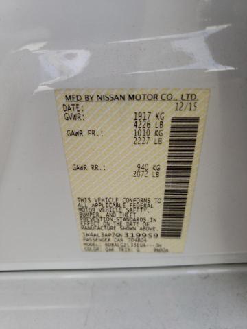 2016 NISSAN ALTIMA 2.5 - 1N4AL3AP2GN319959