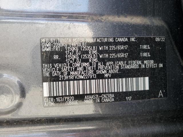 VIN 2T3H1RFV2NW227913 2022 Toyota RAV4, LE no.13