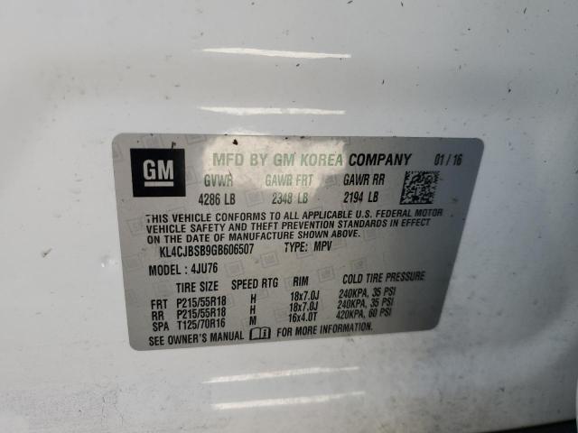 VIN KL4CJBSB9GB606507 2016 Buick Encore, Convenience no.14