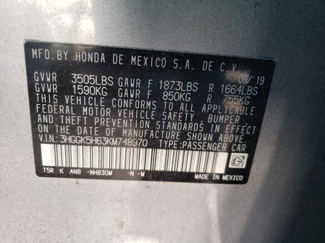 2019 HONDA FIT SPORT - 3HGGK5H63KM748970