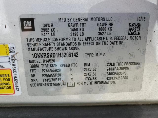 VIN 1GKKRSKD1HJ206142 2017 GMC Acadia, Slt-2 no.14