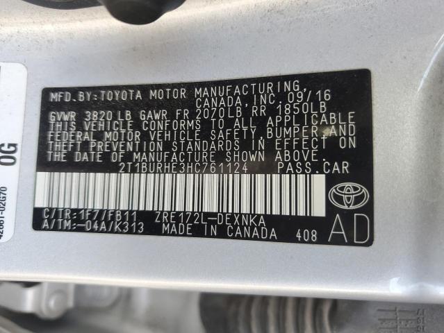 2017 TOYOTA COROLLA L - 2T1BURHE3HC761124