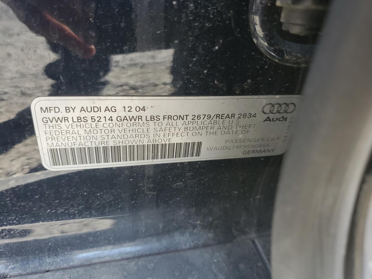 Lot #2904513491 2005 AUDI A6 3.2 QUA