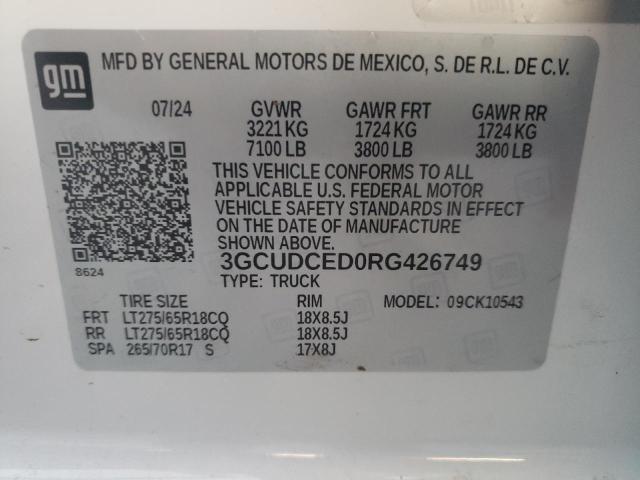 2024 CHEVROLET SILVERADO - 3GCUDCED0RG426749