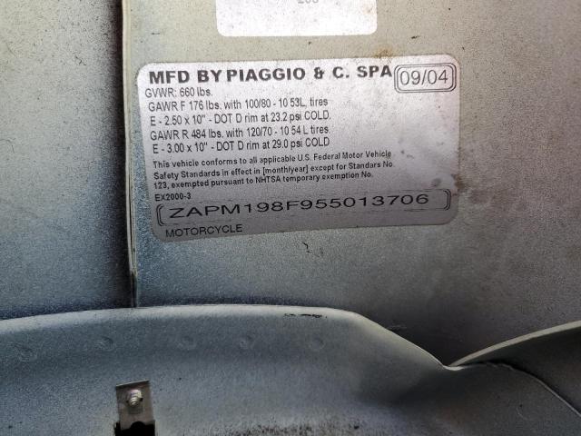 2005 VESPA M198F ZAPM198F955013706