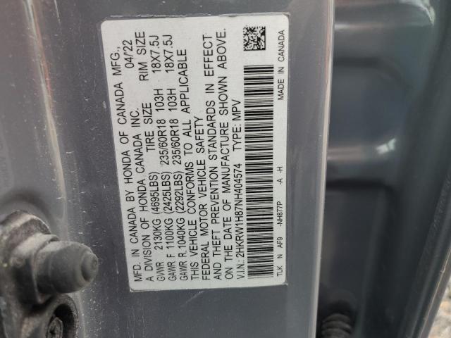 VIN 2HKRW1H87NH404574 2022 Honda CR-V, Exl no.13