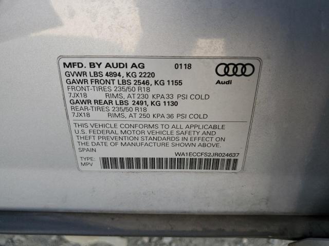 VIN WA1ECCFS2JR024637 2018 Audi Q3, Premium no.12