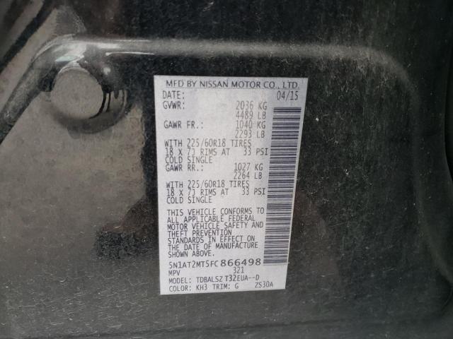 VIN 5N1AT2MT5FC866498 2015 Nissan Rogue, S no.13