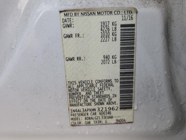2017 NISSAN ALTIMA 2.5 - 1N4AL3APXHN321962