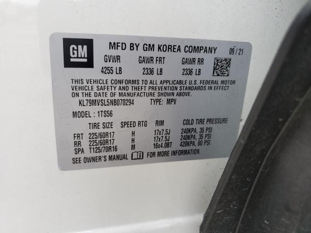 2022 CHEVROLET TRAILBLAZE - KL79MVSL5NB070294