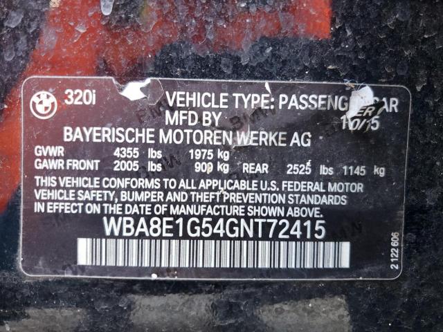 VIN WBA8E1G54GNT72415 2016 BMW 3 Series, 320 I no.12