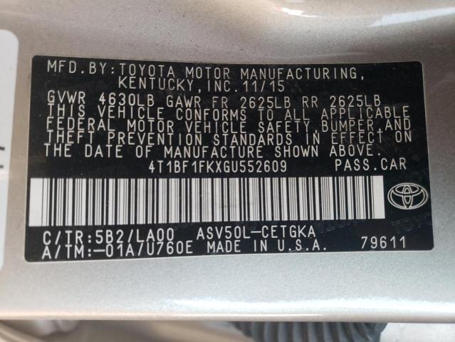 2016 TOYOTA CAMRY LE - 4T1BF1FKXGU552609