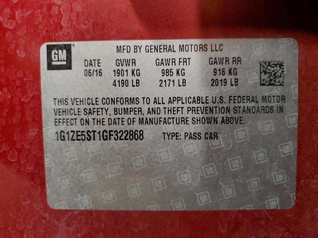 2016 CHEVROLET MALIBU LT - 1G1ZE5ST1GF322868