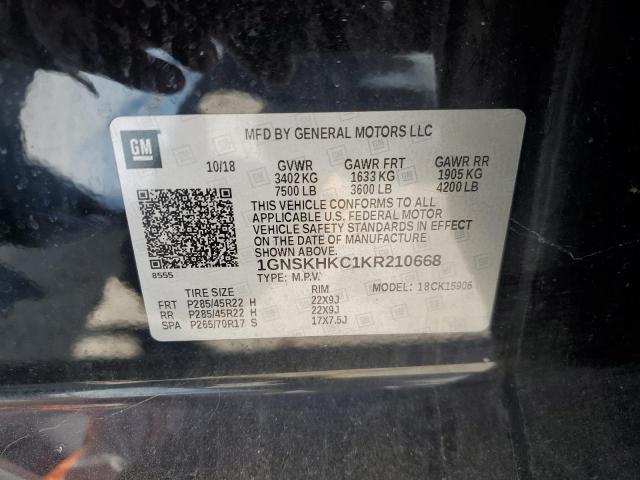 2019 CHEVROLET SUBURBAN K - 1GNSKHKC1KR210668