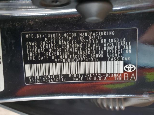 2015 TOYOTA COROLLA L - 5YFBURHE9FP341316