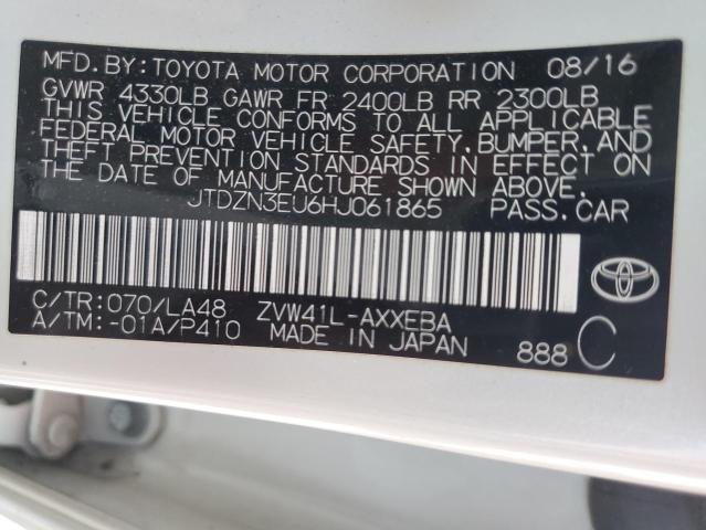 VIN JTDZN3EU6HJ061865 2017 Toyota Prius no.14