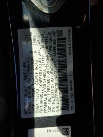2022 HONDA CIVIC SPOR - 2HGFE2F57NH524292