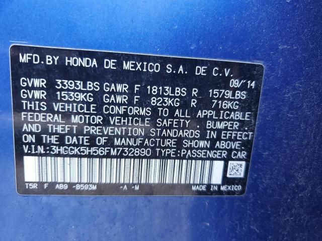 VIN 3HGGK5H56FM732890 2015 Honda Fit, LX no.14