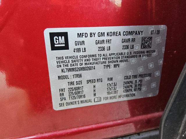 2021 CHEVROLET TRAILBLAZE - KL79MMS26MB026014