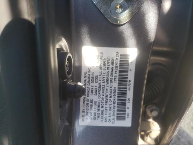 VIN 2HGFC2F80KH545691 2019 HONDA CIVIC no.13