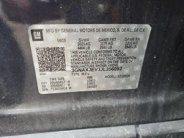 2018 CHEVROLET EQUINOX LT - 3GNAXJEV3JL356092