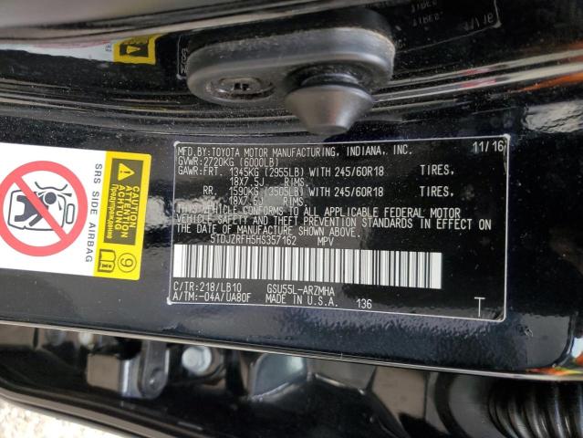 2017 TOYOTA HIGHLANDER - 5TDJZRFH5HS357162