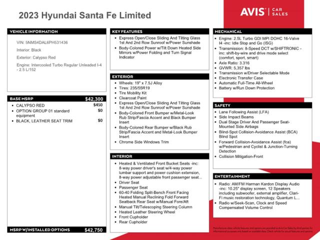 VIN 5NMS4DAL6PH531436 2023 Hyundai Santa Fe, Limited no.13