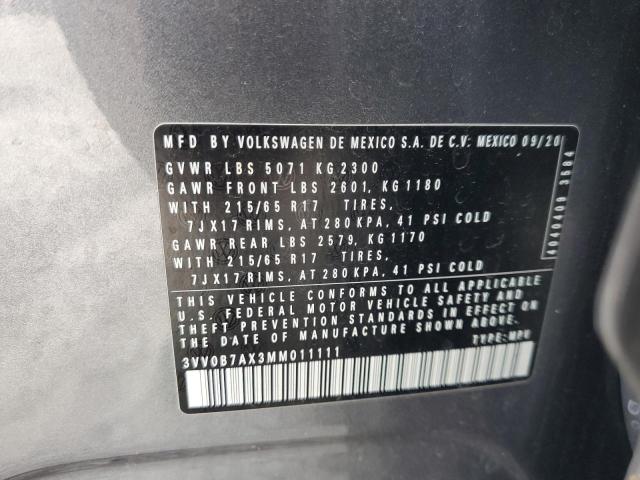2021 VOLKSWAGEN TIGUAN S - 3VV0B7AX3MM011111