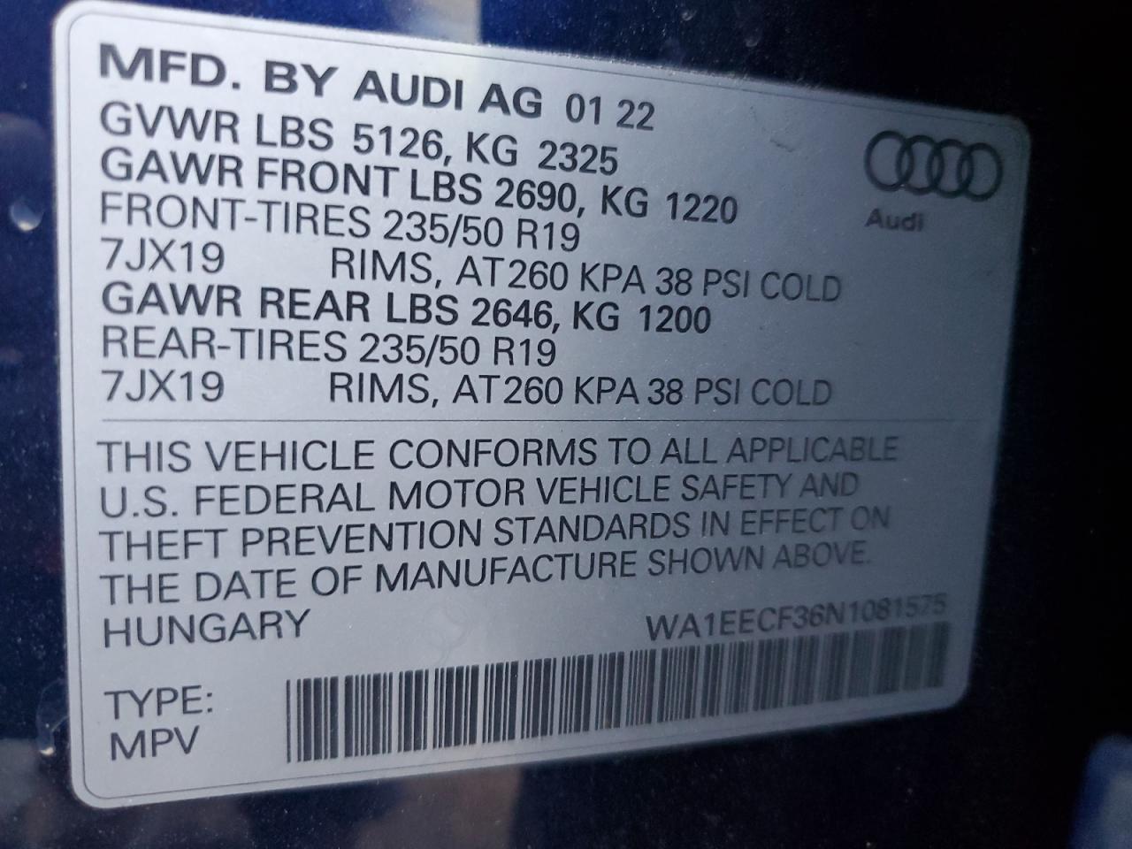 Lot #3033028996 2022 AUDI Q3 PREMIUM