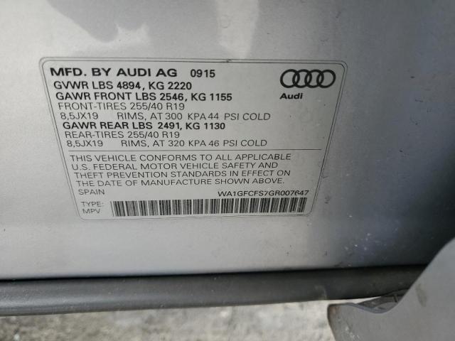 2016 AUDI Q3 PRESTIG WA1GFCFS7GR007647