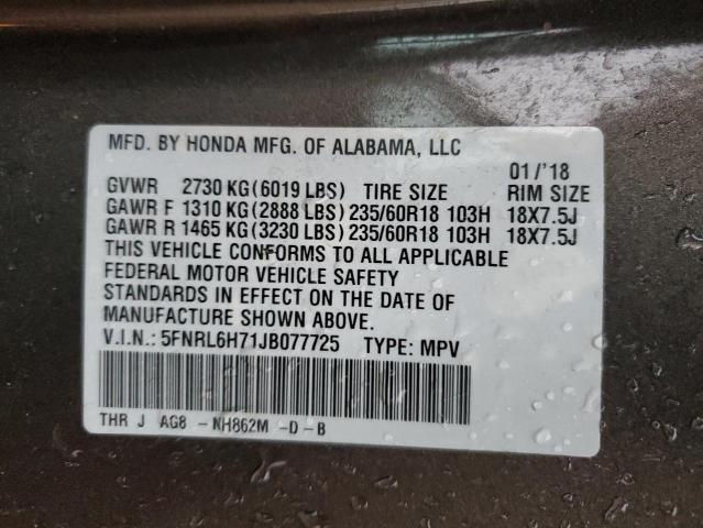 VIN 5FNRL6H71JB077725 2018 HONDA ALL MODELS no.13