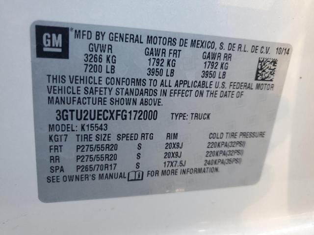 2015 GMC SIERRA K15 - 3GTU2UECXFG172000