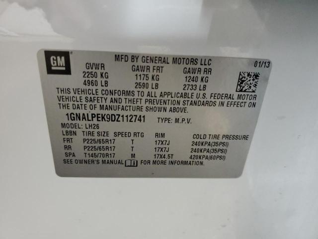 VIN 1GNALPEK9DZ112741 2013 Chevrolet Equinox, LT no.13