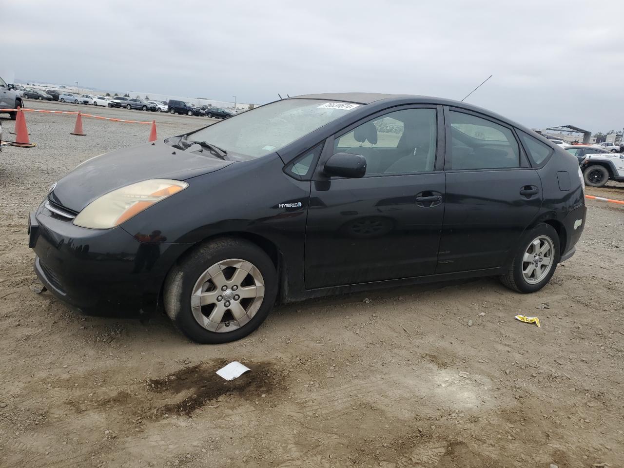 TOYOTA PRIUS 2007 black  hybrid engine JTDKB20U677623951 photo #1