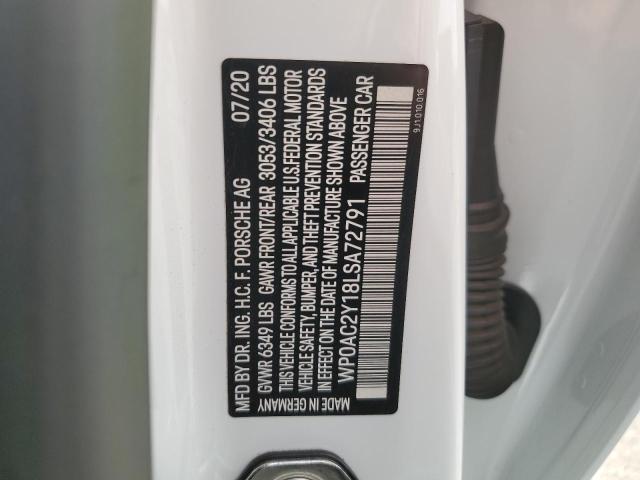 2020 PORSCHE TAYCAN TUR WP0AC2Y18LSA72791